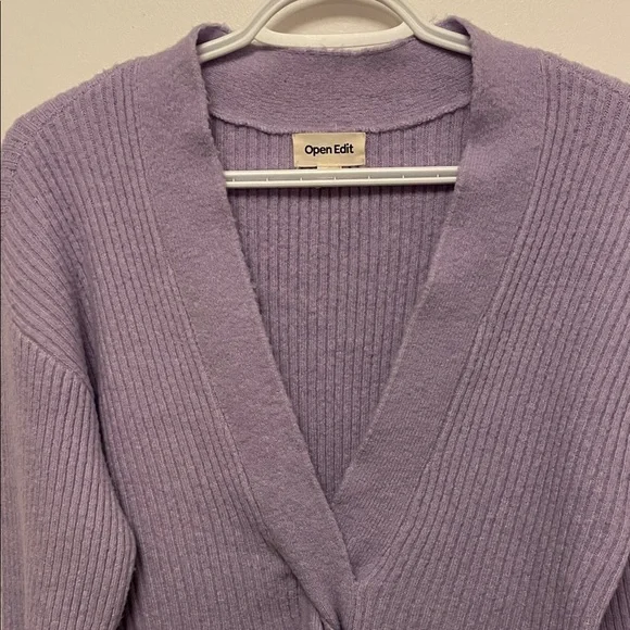Open Edit Lavender Ribbed Sweater Size Small - Picture 2 of 9